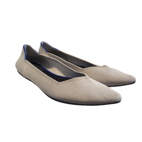 EUC *Retired* Rothy's Light Grey Flax Birdseed The Point Flat - Picture 2 of 10